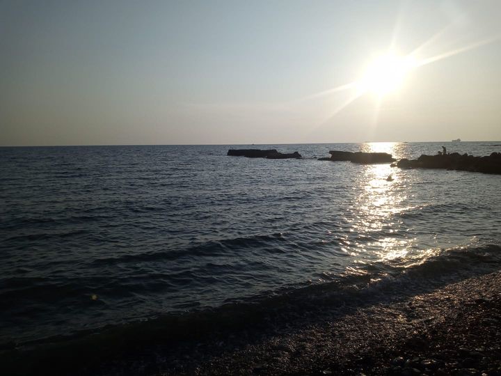 Il tramonto sulla spiaggia del Marangone